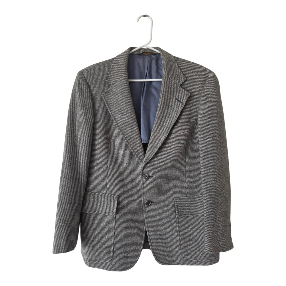 Hart Schaffner Marx Blazer Mens 44R Gray Dillard's Tweed Vintage Corpcore Jacket